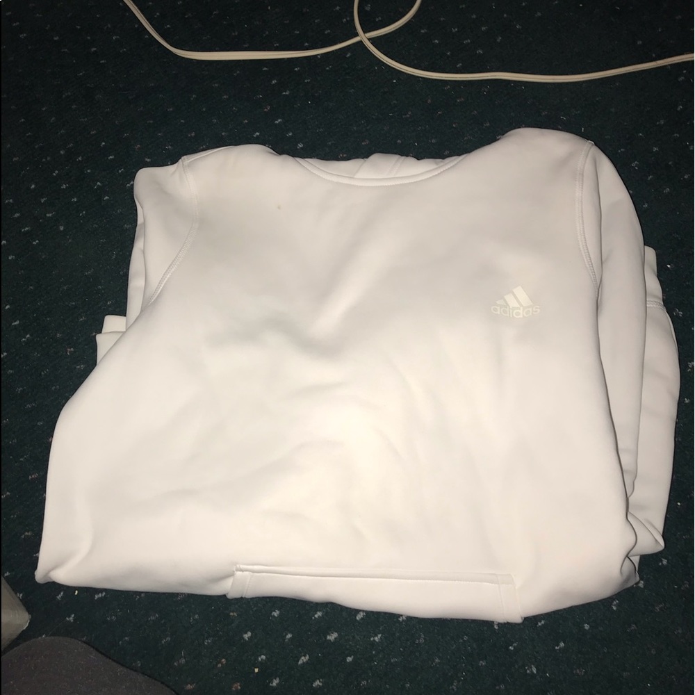 All white Adidas hoodie!